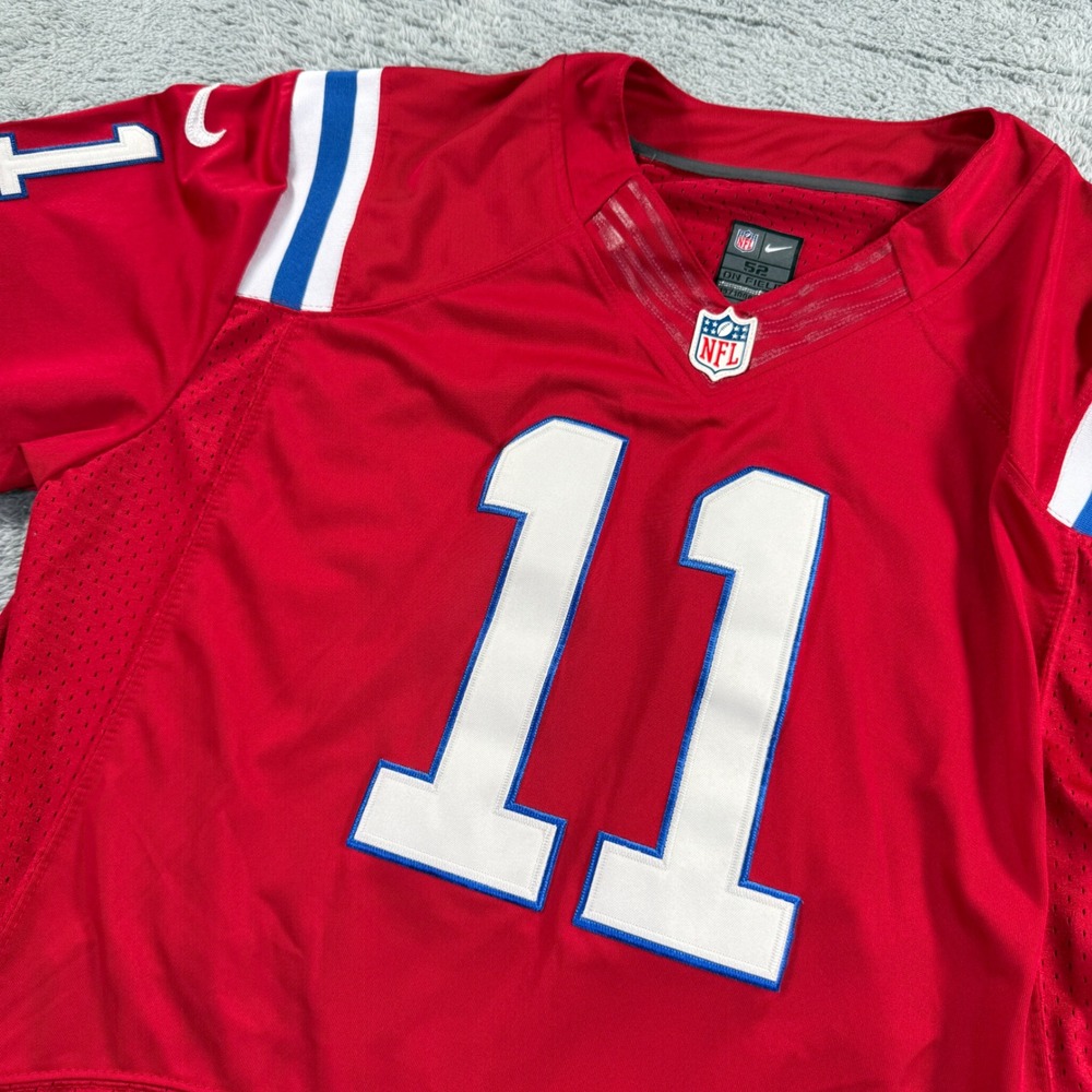 Nike Julian Edelman Patriots Jersey Mens 52 Red Excellent Stitched NFL 11